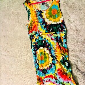 Serengeti Multicolor Geometric  Tie Dyy Dress